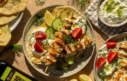 Przepis fitness: souvlaki z pitą i tzatziki