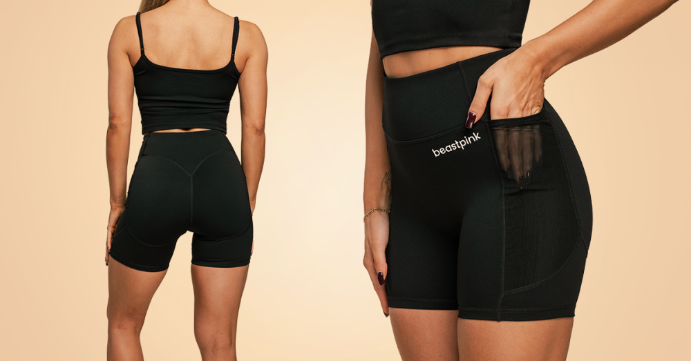 Damskie spodenki Breeze Shorts Black - BeastPink