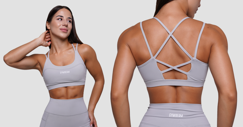 Biustonosz sportowy FIT Mist Grey - GymBeam