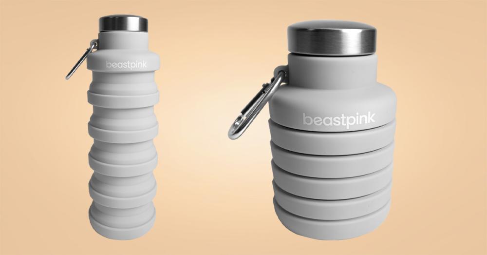 Składana butelka na wodę Grey 500 ml - BeastPink