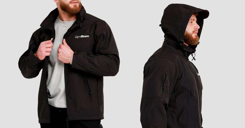 Kurtka Softshell Męska Czarna - GymBeam