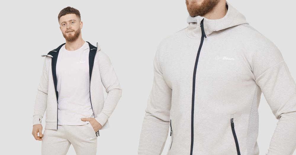 Agile Zip Up Hoodie Desert - GymBeam 