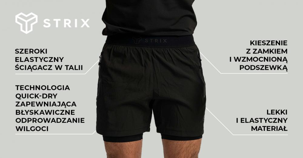 2in1 Shorts black - STRIX