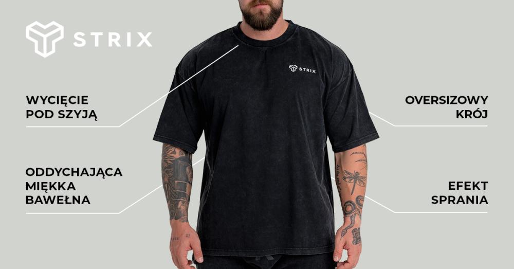 Oversized Washed T-shirt Black - STRIX