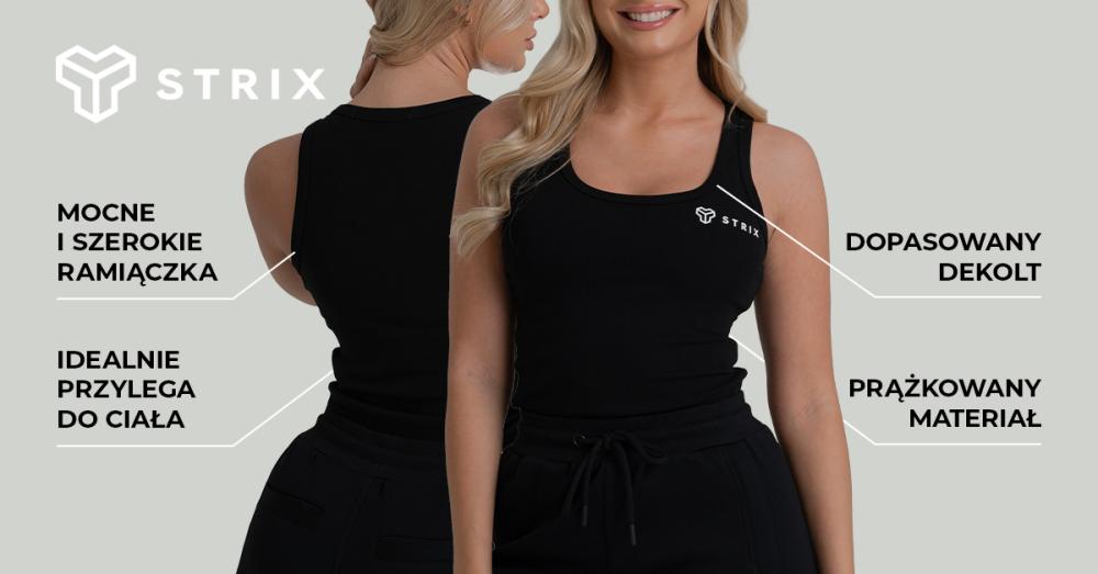Koszulka damska Ribbed Tank Top Black - STRIX
