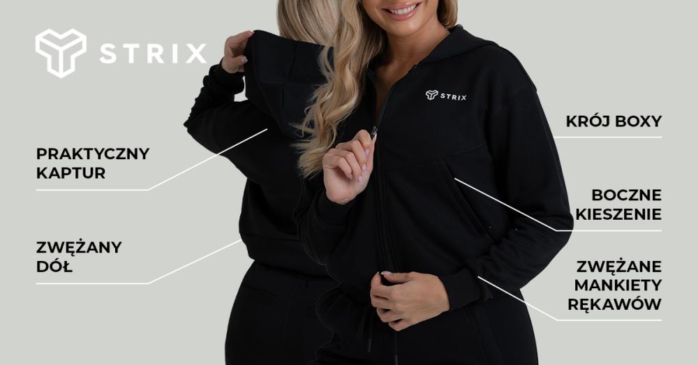 Damska bluza ZOA Zip-Up Hoodie Black - STRIX