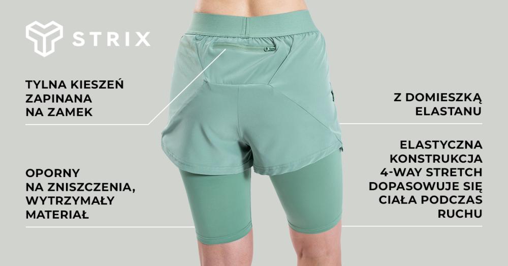 Damskie spodenki ULTRA 2in1 Shorts Agave - STRIX