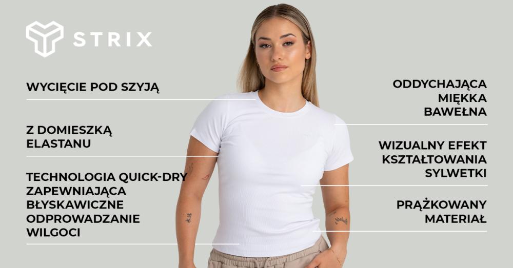 Women's Ribbed Black Tee - STRIX