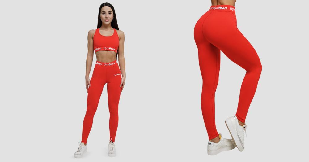 Legginsy damskie Simple Rouge Red - GymBeam