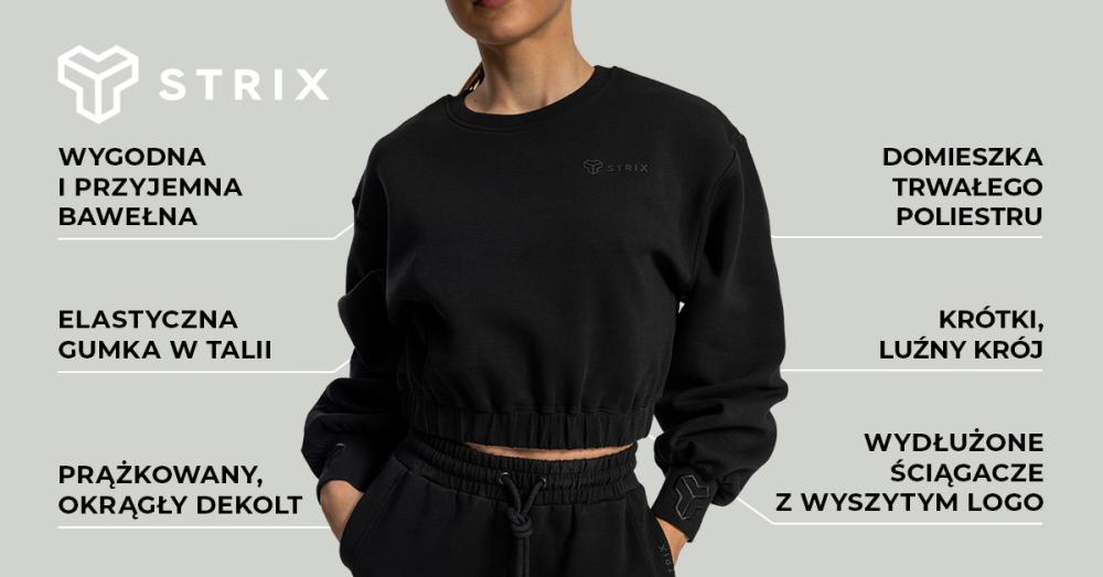 Women's Lunar Cropped Jumper Black - STRIX