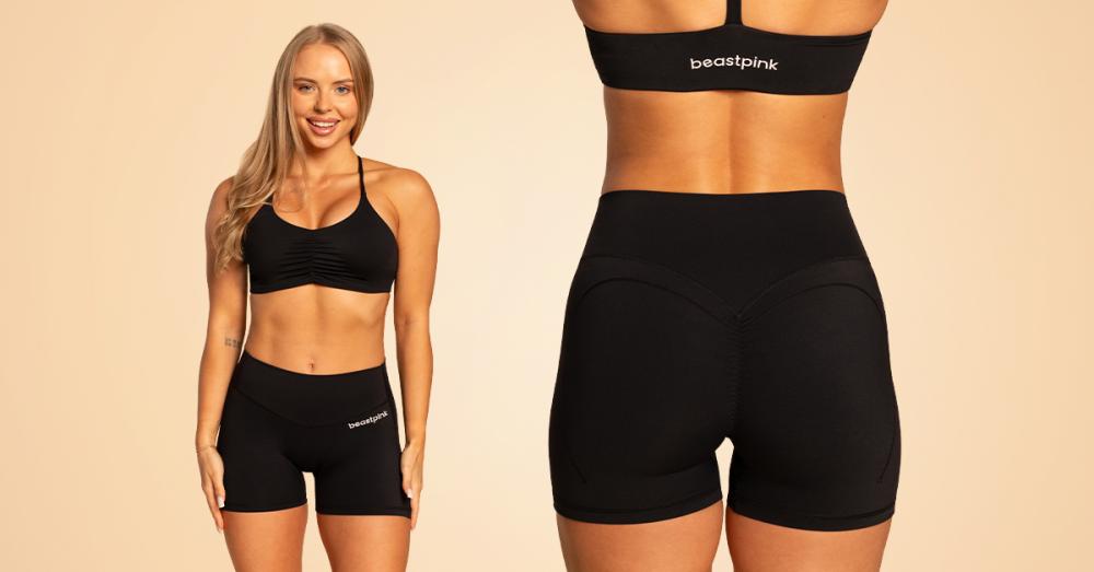 Women's Grace Black Shorts - BeastPink