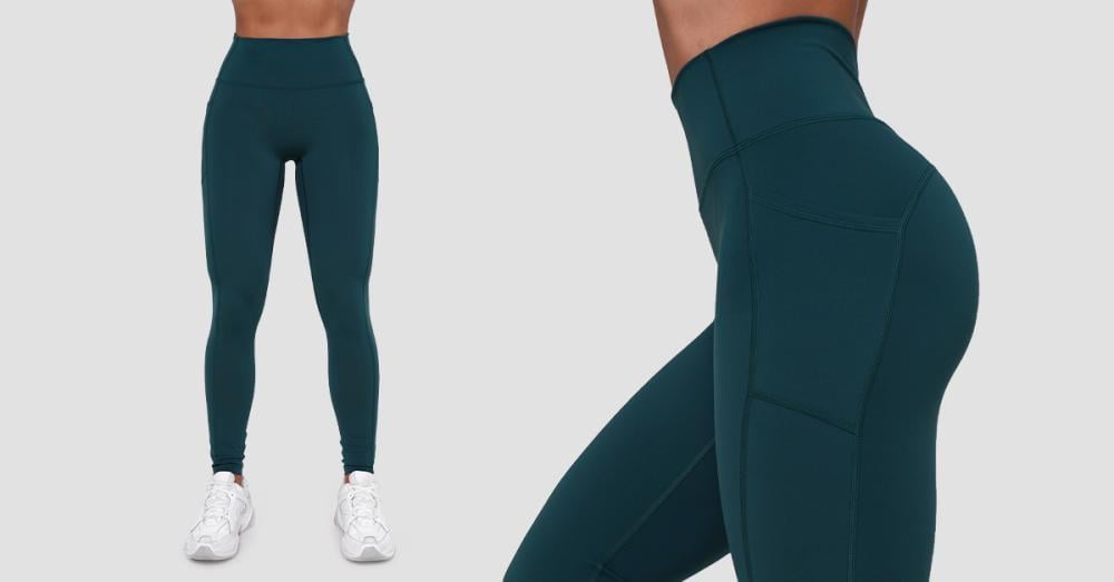 Damskie legginsy Ignite Dark Green - GymBeam