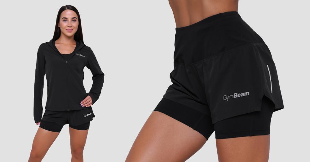 Women's Pulse 2in1 Running Shorts Black - GymBeam