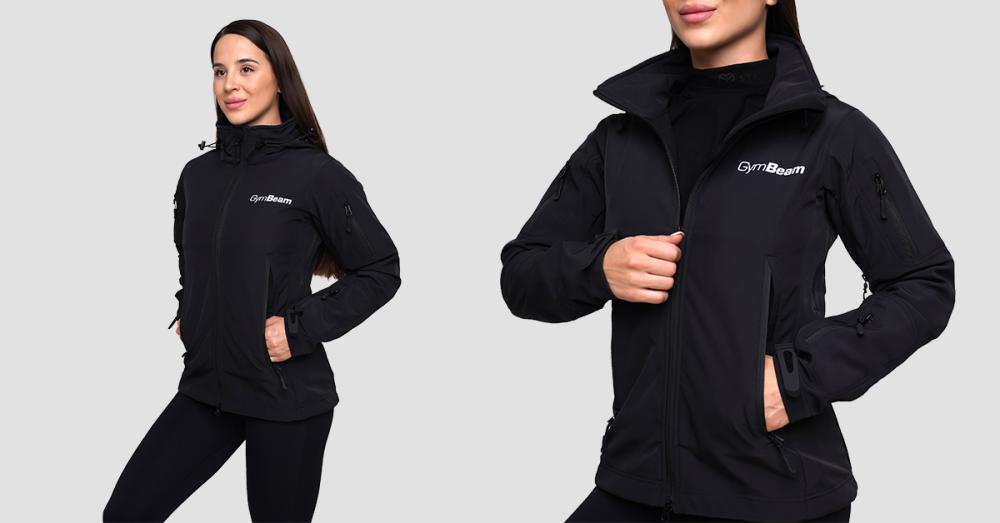 Kurtka softshell damska czarna - GymBeam