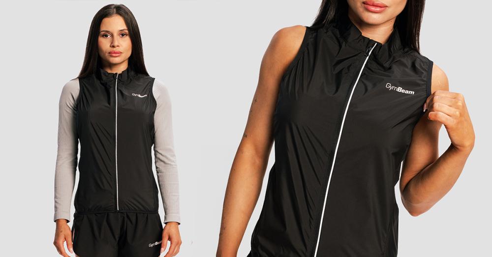Women's Pulse X Black Running Vest - GymBeam