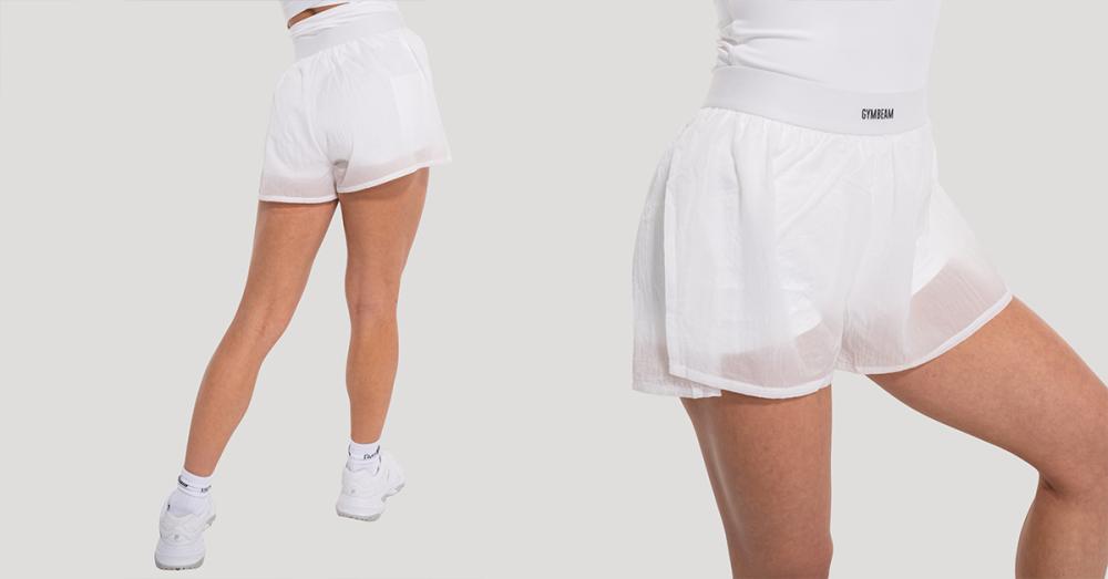 Women‘s Flow Shorts White - GymBeam