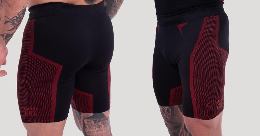 OG1 Seamless Shorts Black/Red - GymBeam
