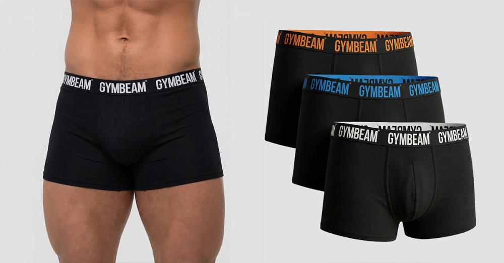 Męskie FIT Trunks 3Pack Czarny - GymBeam