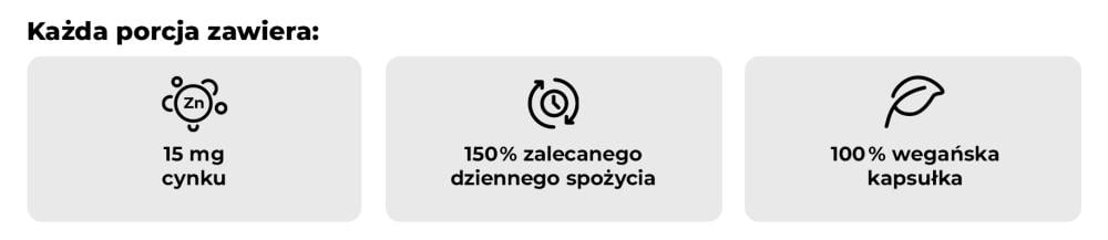 Čo obsahuje Zinok chelát (bisglycinát) - GymBeam v 1 dávke