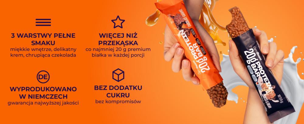 Features 20 g Protein bar - GymBeam