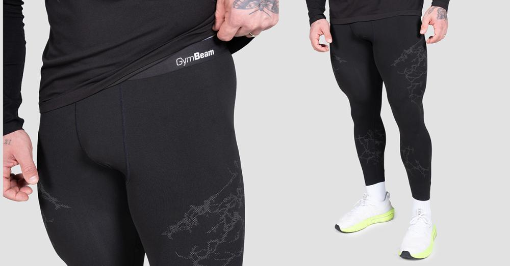 Bezszwowe Legginsy Static Black - GymBeam