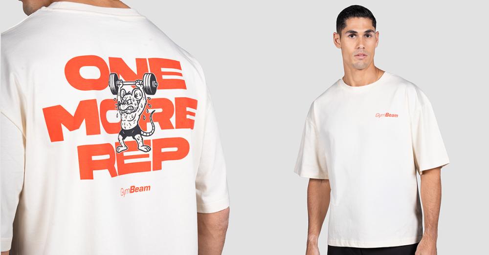 Koszulka GymRat Kremowa - GymBeam