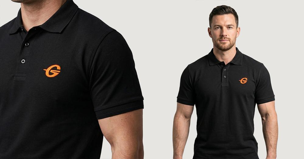 Koszulka polo czarna - Gymbeam 