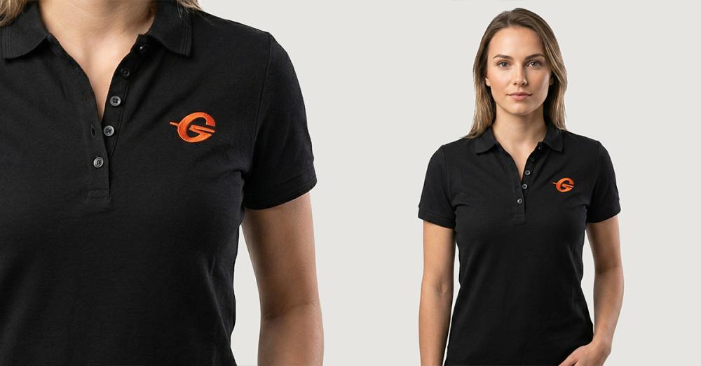 Czarna damska koszulka polo – GymBeam