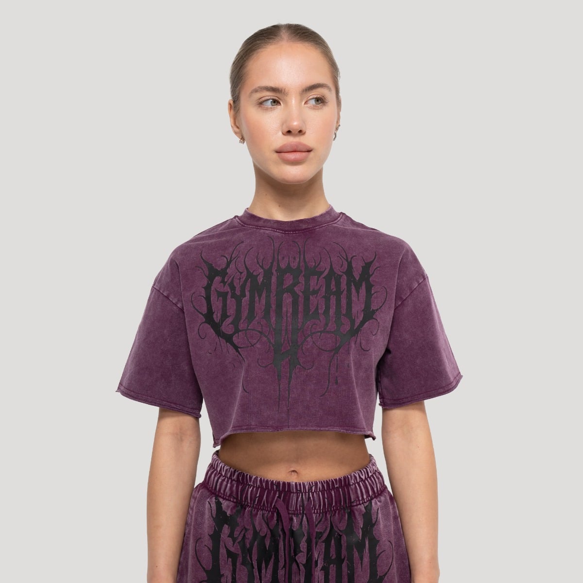 Damska koszulka Abyss Cropped Raisin - GymBeam