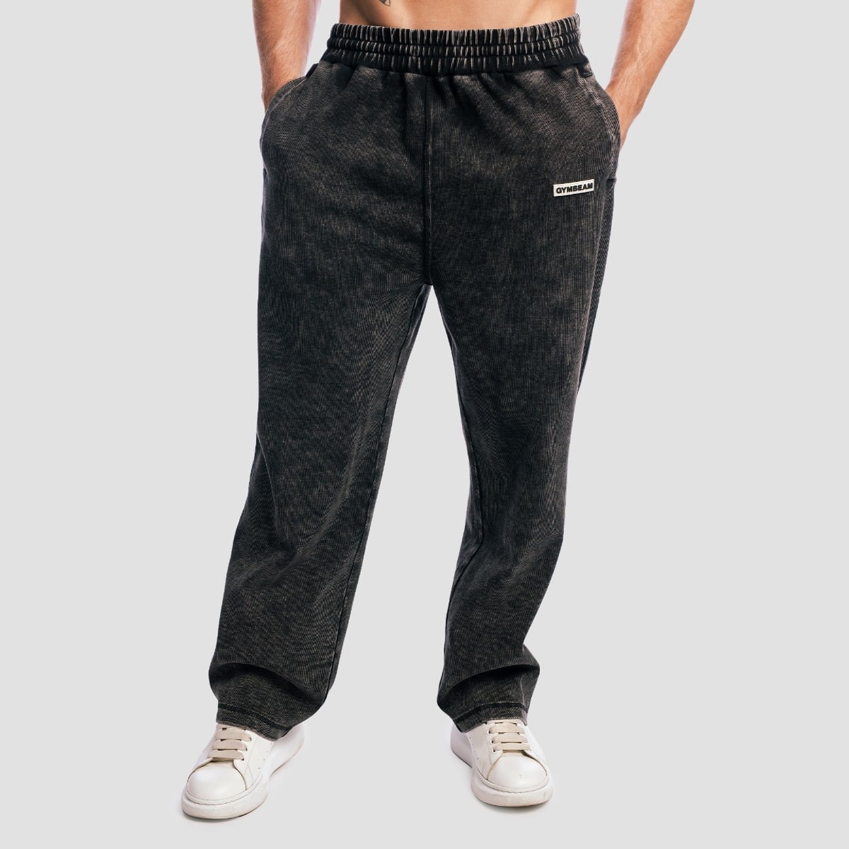 Spodnie dresowe Aura Washed Black - GymBeam