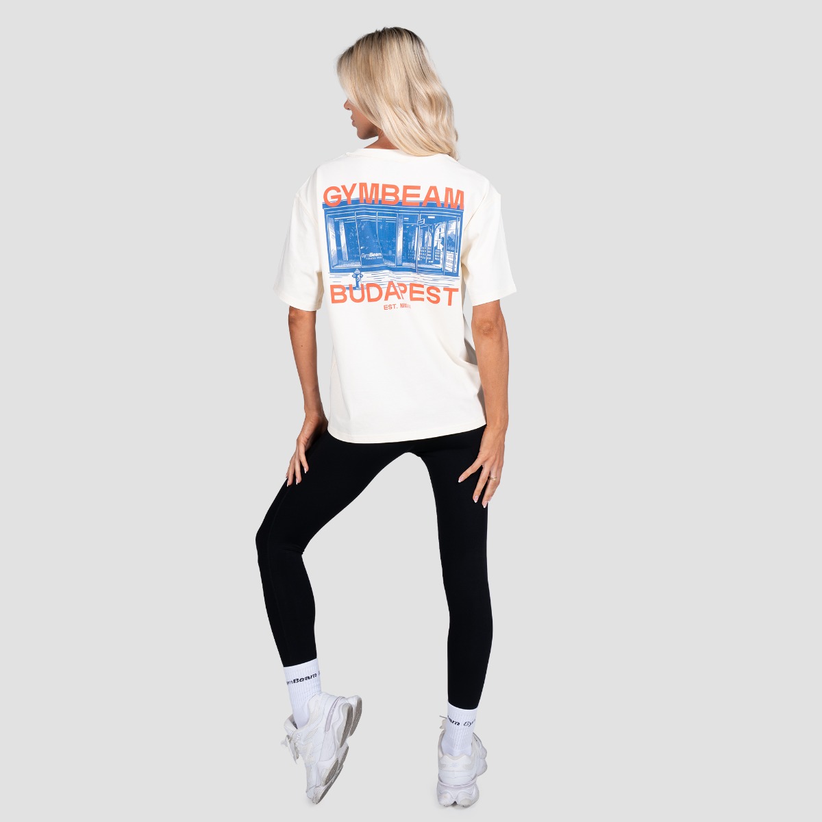 GymBeam Budapest T-shirt Cream - Rozmiar: XXL | Kolor: Béžová | Waga: 0,26 g | Opakowanie: 37 · záber 11