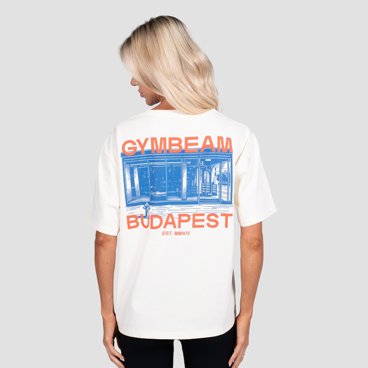 GymBeam Budapest T-shirt Cream - Rozmiar: XXL | Kolor: Béžová | Waga: 0,26 g | Opakowanie: 37 · záber 8