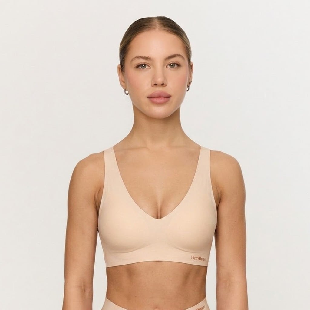 Biustonosz bezszwowy Comfy Beige - GymBeam
