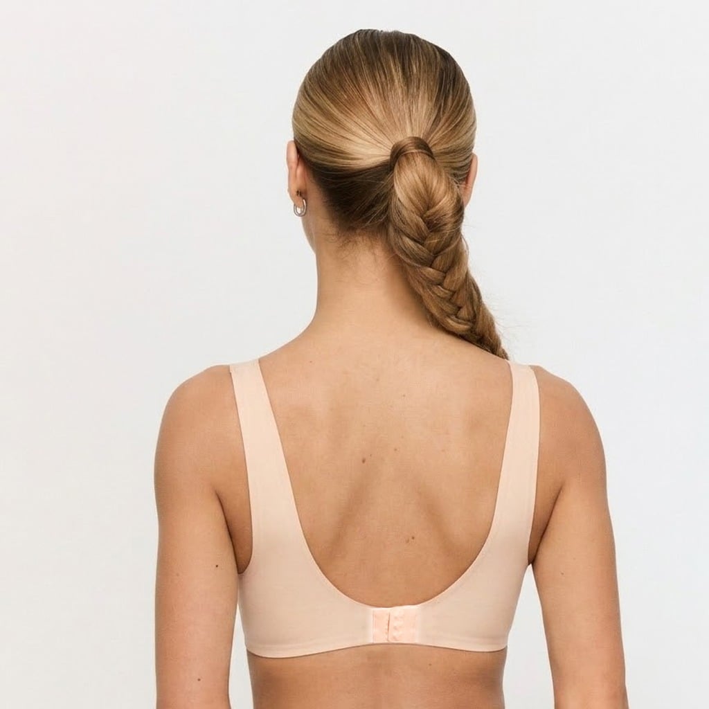 Biustonosz bezszwowy Comfy Beige - GymBeam