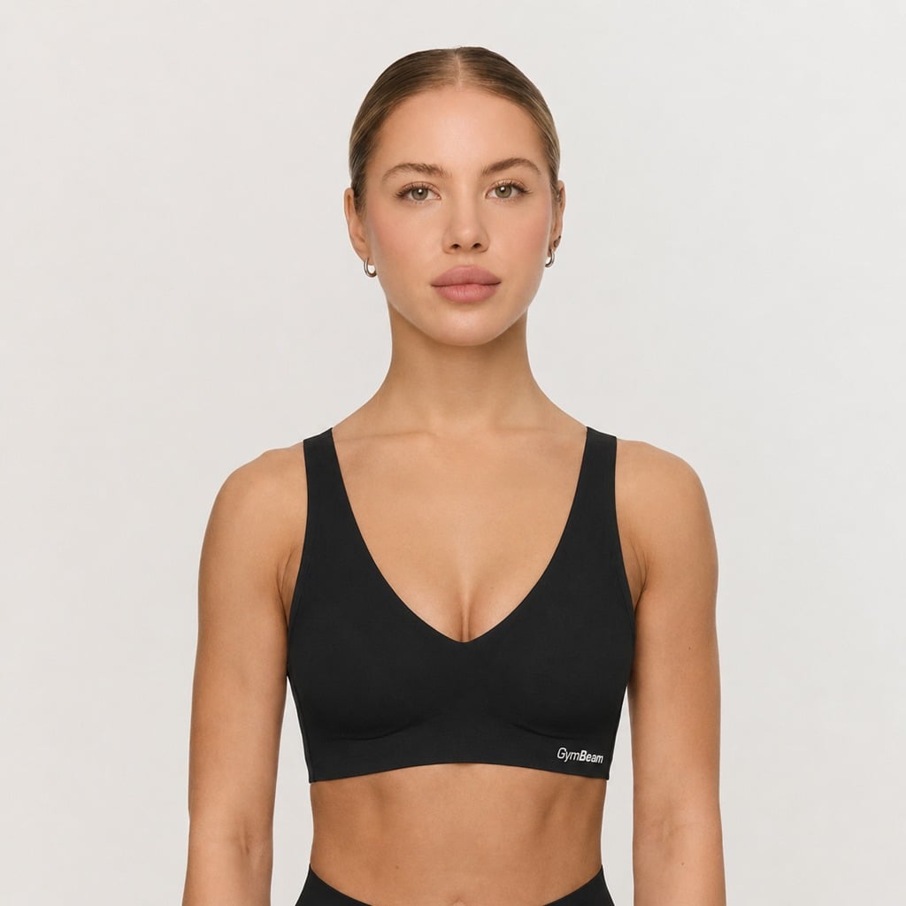 Biustonosz bezszwowy Comfy Black - GymBeam