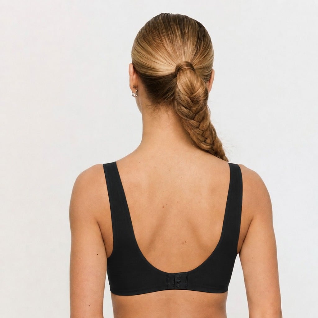 Biustonosz bezszwowy Comfy Black - GymBeam