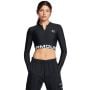 Damska koszulka HeatGear Rib 1/4 Zip LS Black - Under Armour M