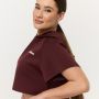 Damska bluza z kapturem Relay Cropped Fig - GymBeam L