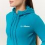 Damska bluza z kapturem Zip Up Limitless Aquamarine - GymBeam S