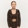 Damska bluza z kapturem Zip Up Limitless Espresso - GymBeam S