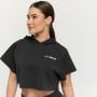 Damska bluza z kapturem Relay Cropped Black - GymBeam S