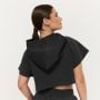 Damska bluza z kapturem Relay Cropped Black - GymBeam S