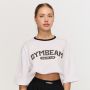 Damska koszulka Varsity Oversized White - GymBeam S