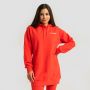 Damska bluza z kapturem Limitless Longline Hot Red - GymBeam XXL