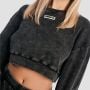 Damska bluza Aura Cropped Washed Black - GymBeam S