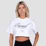Damska koszulka Earned Cropped White - GymBeam L