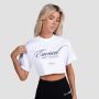 Damska koszulka Earned Cropped White - GymBeam L
