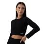 Damski Crop Top FLO Ribbed Black - GymBeam XL