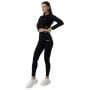 Damski Crop Top FLO Ribbed Black - GymBeam XL