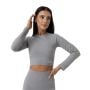 Damski Crop Top FLO Ribbed Grey - GymBeam S
